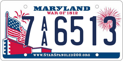 MD license plate 7AA6513