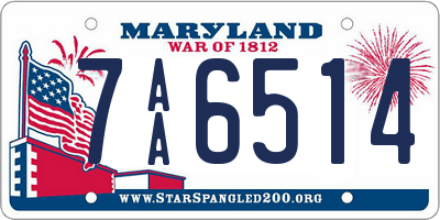 MD license plate 7AA6514