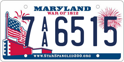 MD license plate 7AA6515