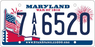 MD license plate 7AA6520