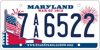 MD license plate 7AA6522