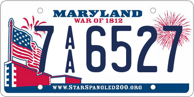 MD license plate 7AA6527