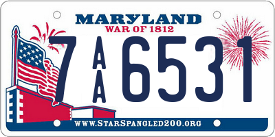 MD license plate 7AA6531