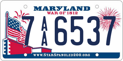 MD license plate 7AA6537