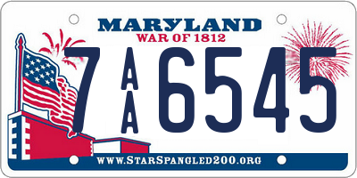 MD license plate 7AA6545