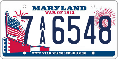 MD license plate 7AA6548