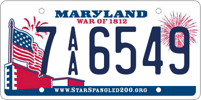 MD license plate 7AA6549