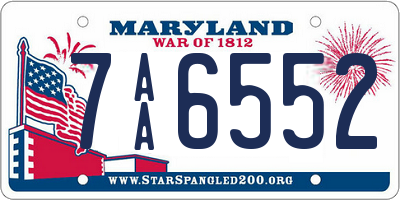 MD license plate 7AA6552