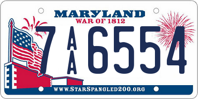 MD license plate 7AA6554