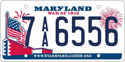 MD license plate 7AA6556