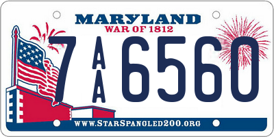 MD license plate 7AA6560