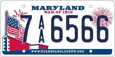 MD license plate 7AA6566