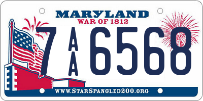 MD license plate 7AA6568