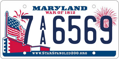 MD license plate 7AA6569