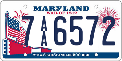 MD license plate 7AA6572