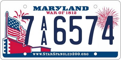 MD license plate 7AA6574