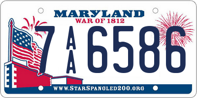 MD license plate 7AA6586