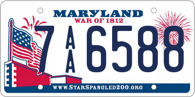 MD license plate 7AA6588