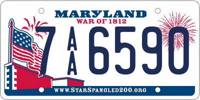 MD license plate 7AA6590