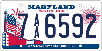 MD license plate 7AA6592