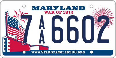 MD license plate 7AA6602