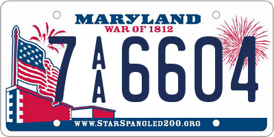 MD license plate 7AA6604