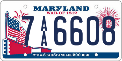 MD license plate 7AA6608