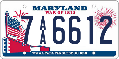 MD license plate 7AA6612