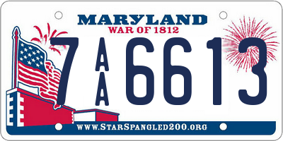 MD license plate 7AA6613