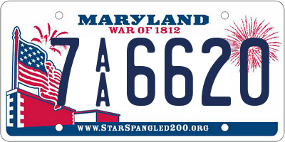 MD license plate 7AA6620