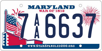 MD license plate 7AA6637