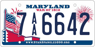 MD license plate 7AA6642