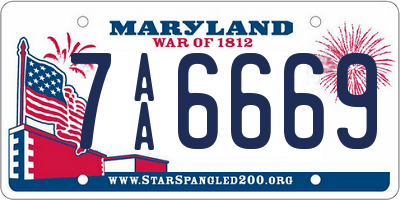 MD license plate 7AA6669