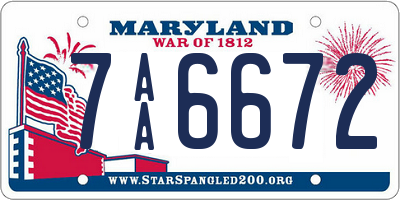 MD license plate 7AA6672