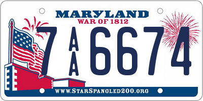 MD license plate 7AA6674