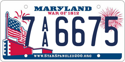 MD license plate 7AA6675