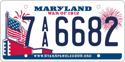 MD license plate 7AA6682