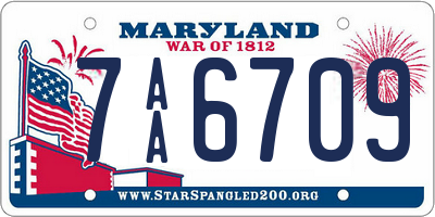 MD license plate 7AA6709