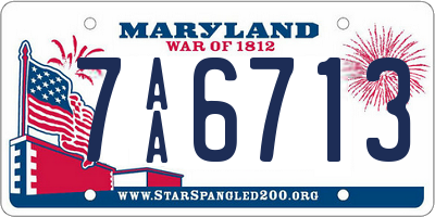 MD license plate 7AA6713