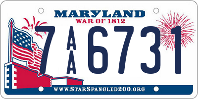 MD license plate 7AA6731