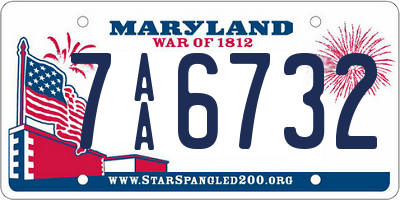 MD license plate 7AA6732