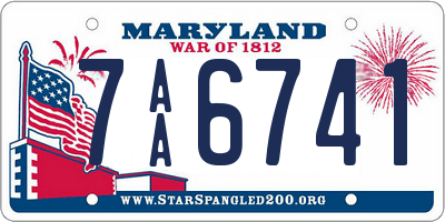 MD license plate 7AA6741