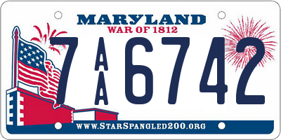 MD license plate 7AA6742