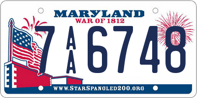 MD license plate 7AA6748