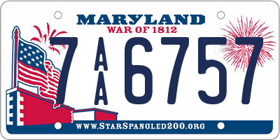 MD license plate 7AA6757