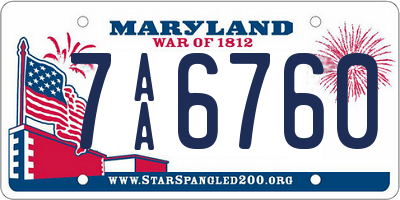 MD license plate 7AA6760