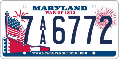 MD license plate 7AA6772
