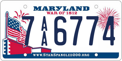 MD license plate 7AA6774