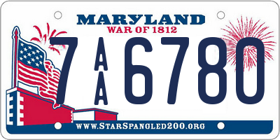 MD license plate 7AA6780