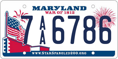 MD license plate 7AA6786